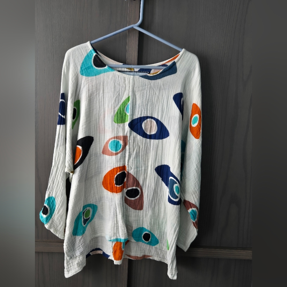 Colorful Abstract Print Women's Top